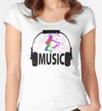 MUSIC Women's Fitted Scoop T-Shirt