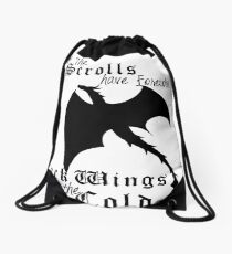 Black Wings In The Cold Drawstring Bag