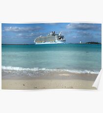 The giant "Allure Of The Seas" leaving Nassau Harbour in The Bahamas Poster