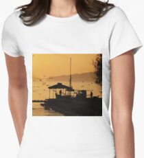 Begging Seagulls....Benitses, Corfu Women's Fitted T-Shirt