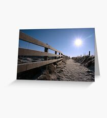 snow covered path on cliff edge walk Greeting Card