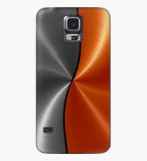Orange and Silver Stainless Shiny Steel Metal Case/Skin for Samsung Galaxy
