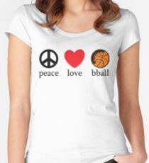 Peace Love Basketball Women's Fitted Scoop T-Shirt