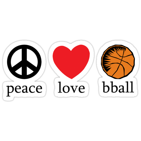 Download "Peace Love Basketball" Stickers by SportsT-Shirts | Redbubble