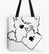 Kitty Loves iDevices! (shirt) Tote Bag