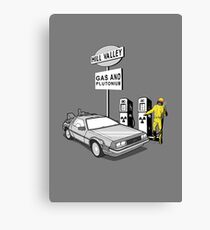 Back to the Future Delorean 'Hill Valley Gas Station' Canvas Print