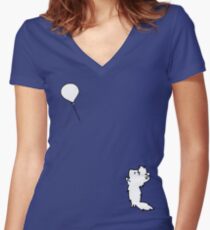 My balloon!! =TT_TT= Women's Fitted V-Neck T-Shirt