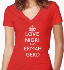 Love Nigri 2 Women's Fitted V-Neck T-Shirt