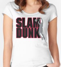 Basketball Slam Dunk Women's Fitted Scoop T-Shirt