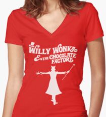 Willy Wonka & The Chocolate Factory Women's Fitted V-Neck T-Shirt