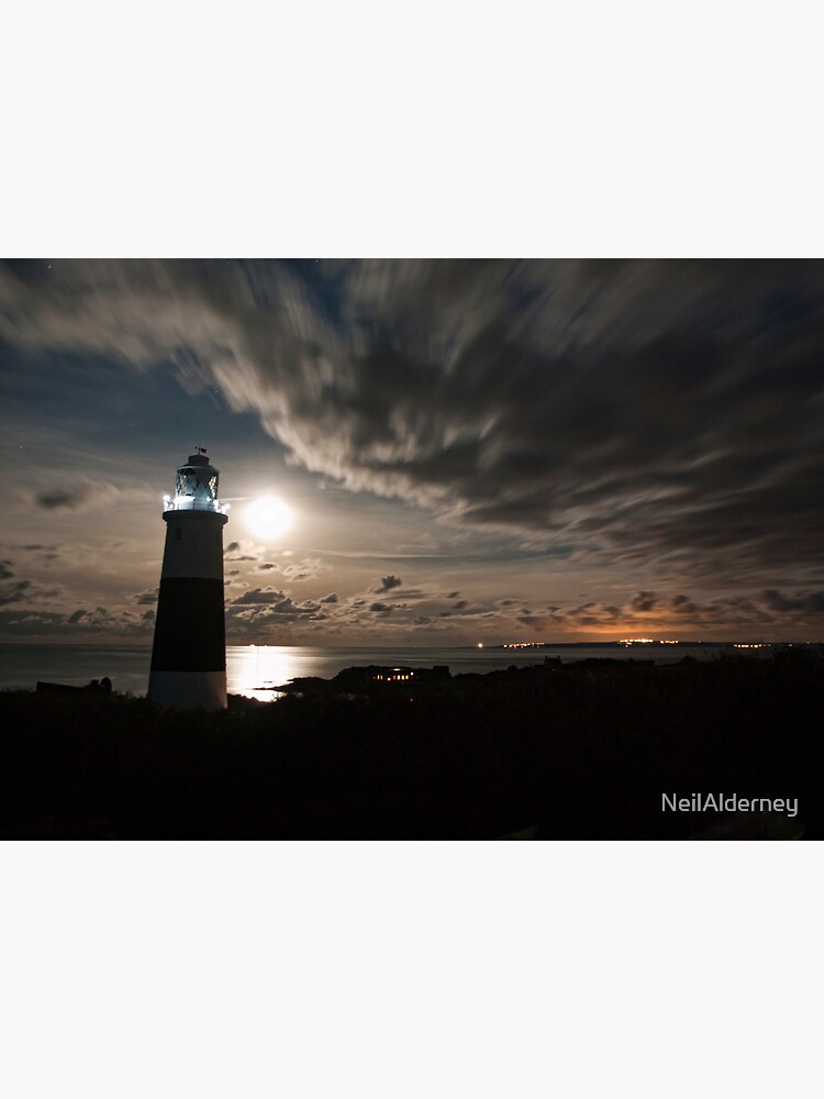 Alderney's Lighthouse Under A full Moon by NeilAlderney