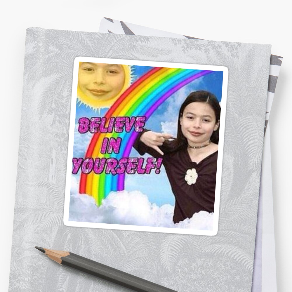 ""Believe In Yourself" Miranda Cosgrove Meme" Sticker by ...