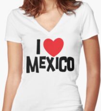 I Love Mexico Women's Fitted V-Neck T-Shirt