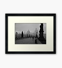 Fog on Charles Bridge, Prague Framed Print