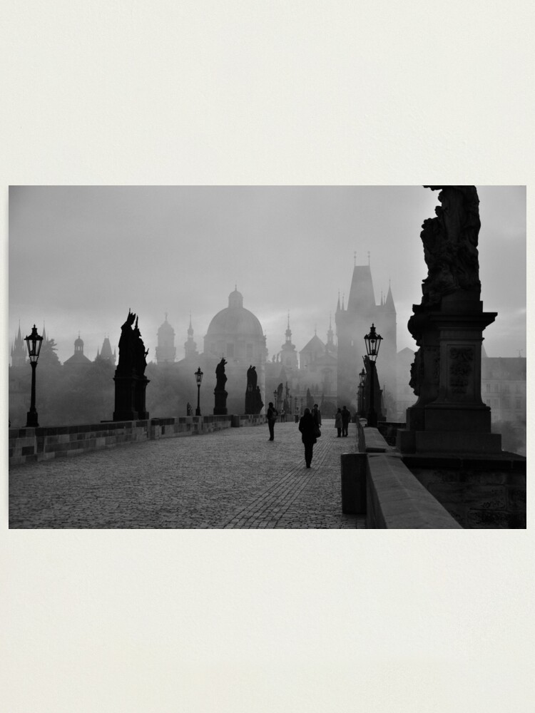 Alternate view of Fog on Charles Bridge, Prague Photographic Print
