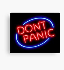 Hitchhiker's Guide - "Don't Panic" Neon Sign Canvas Print