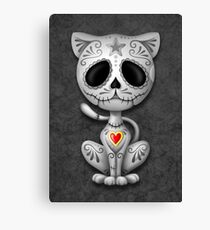 Dark Zombie Sugar Kitten Cat Canvas Print