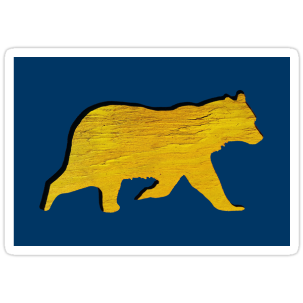 "Golden Bear on Blue" Stickers by Artosaurus | Redbubble