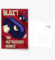 Blast the Mustachioed Menace Postcards