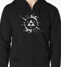 The legend of Zelda Triforce, White Zipped Hoodie