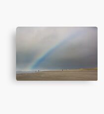 Rainbow over Seaside Beach Canvas Print