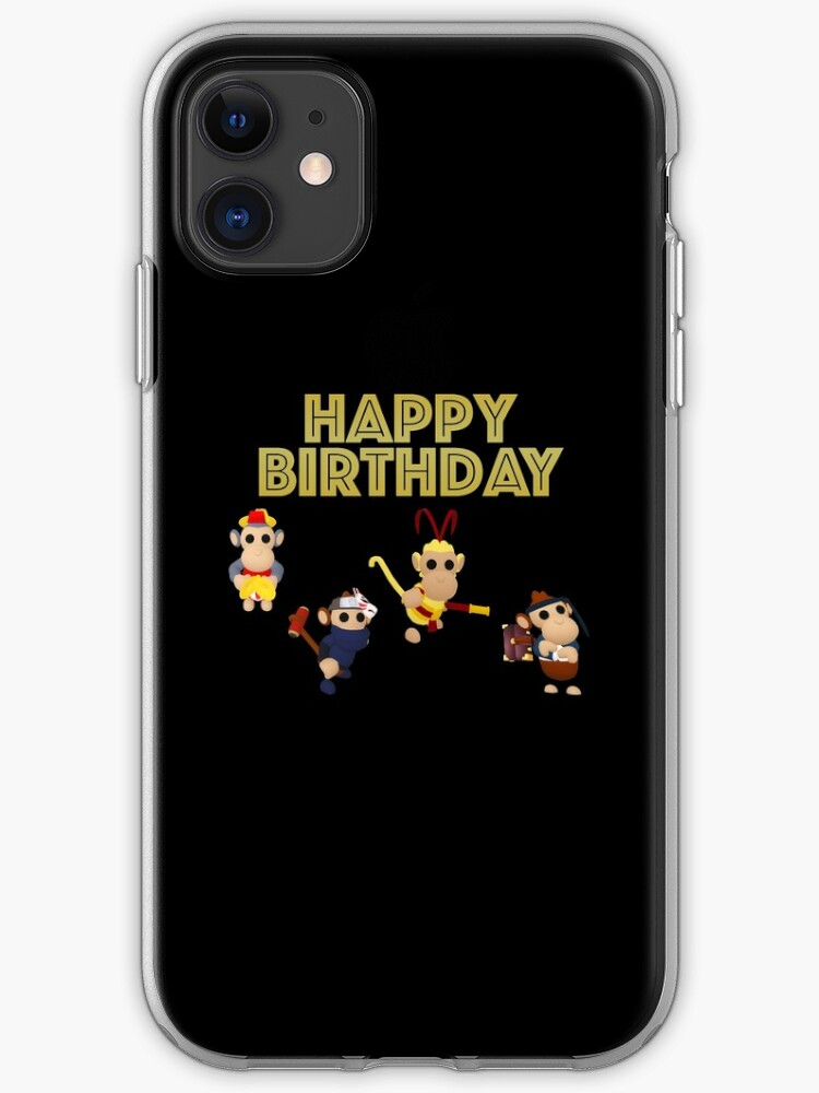 Roblox Adopt Me Monkeys Happy Birthday Iphone Case Cover By T Shirt Designs Redbubble - monkey roblox shirt