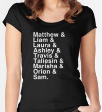 The Cast of Critical Role - Helvetica List (Inverted) Women's Fitted Scoop T-Shirt