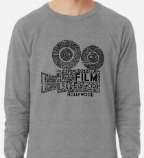 Film Camera Typography - Black Lightweight Sweatshirt