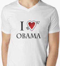 i love Barack Obama heart Men's V-Neck T-Shirt