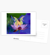 Fairy Resting On Lotus Postcards