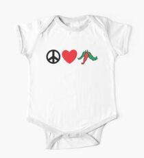 Cinco de Mayo "Peace Love Hot Chile Peppers" One Piece - Short Sleeve