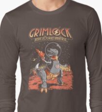 Space Pulp Robot Dinosaur Hero Long Sleeve T-Shirt