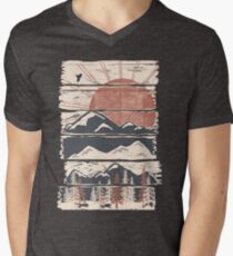 Winterverfolgungen ... T-Shirt mit V-Ausschnitt für Männer