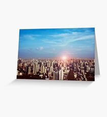 Sunset in the city Greeting Card