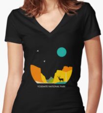 YOSEMITE NATIONAL PARK Women's Fitted V-Neck T-Shirt