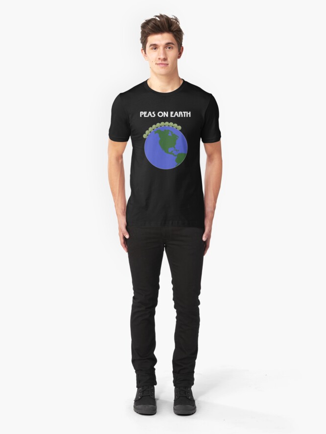 Alternate view of Peas On Earth Slim Fit T-Shirt
