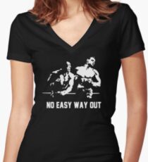 Rocky no easy way out Women's Fitted V-Neck T-Shirt