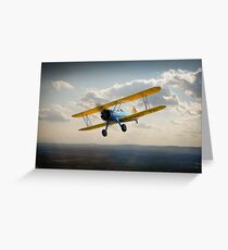 Boeing Stearman in flight Greeting Card