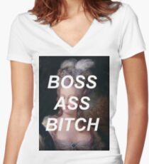 marie antoinette- boss ass bitch Women's Fitted V-Neck T-Shirt