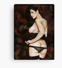 Black-haired Beauty - Night theme No.2 Canvas Print