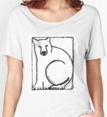 Black and White Bear Painting Women's Relaxed Fit T-Shirt