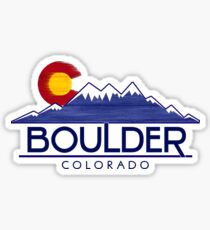 Boulder Colorado wood mountains Sticker