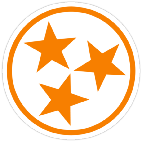 "tristar - orange" Stickers by Chaney Swiney | Redbubble