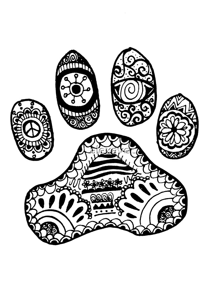 Download "Paw Animal Zentangle" by alexavec | Redbubble