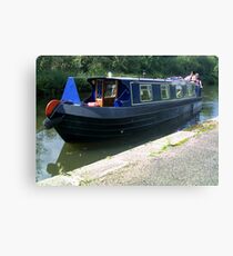 A narrowboat in August Canvas Print