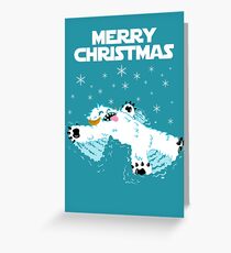 Wampa snow angel christmas card Greeting Card