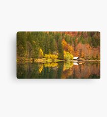 lake of fusine in an moody autumn morning Canvas Print