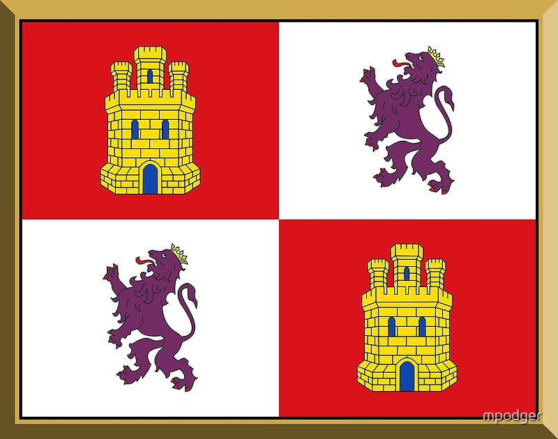 quot Castilla y Leon Flag Gifts Stickers Products (GF) quot by mpodger