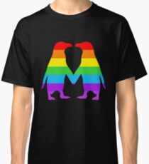 Rainbow penguins in love. Classic T-Shirt