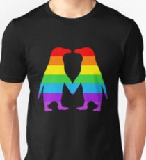 Rainbow penguins in love. Unisex T-Shirt